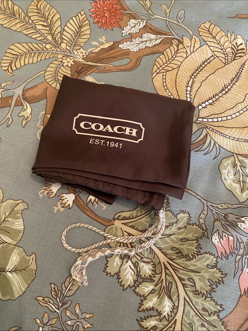 COACH Brown Satin Red Drawstring bag (19x15 inches)